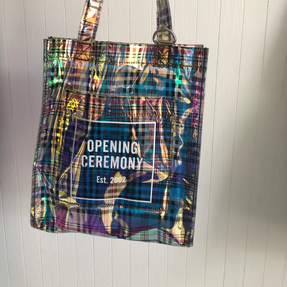 RARE opening ceremony holographic tote